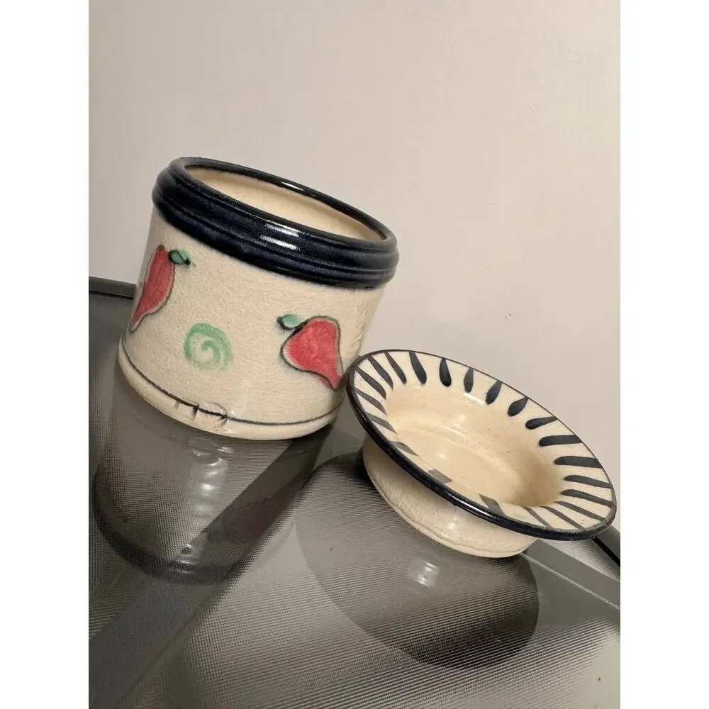 Weird Chili Pepper Pottery With Bowl Lid